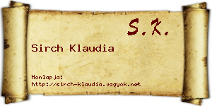 Sirch Klaudia névjegykártya