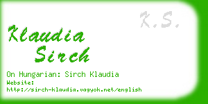 klaudia sirch business card